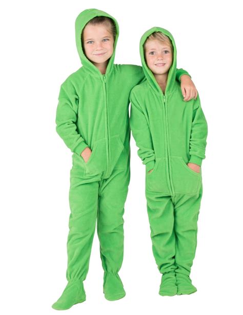 Footed Pajamas Emerald Green Toddler Hoodie Fleece Onesie Toddler