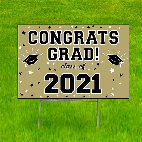 Gold Graduation Yard Sign 22in X 15in Party City