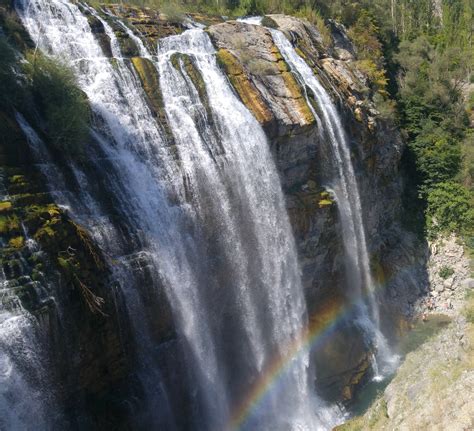 Waterfall Landscape Water Rainbows Rock Hd Wallpaper