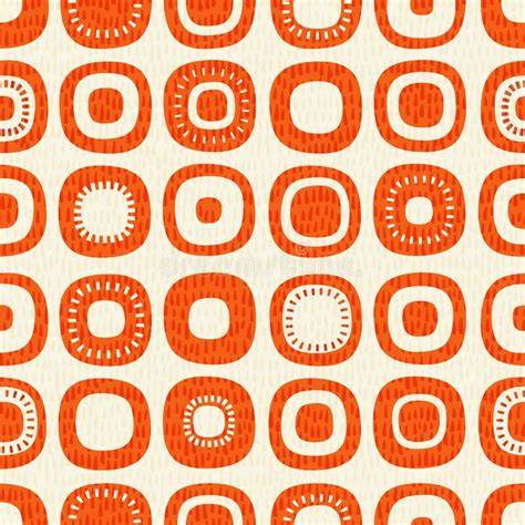 Abstract Seamless Pattern Of Rounded Squares With Random Details Mid