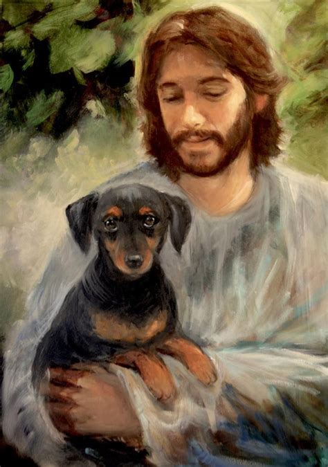 Art Print Dachshund Dog With Jesus Unique Print Dachshund Dog Etsy