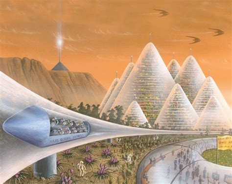 City On Terraformed Mars In A Far Future By Richard Bizley Retro