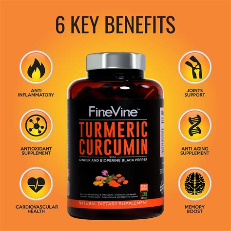 turmeric curcumin with bioperine black pepper and ginger made in usa 120 vegetarian capsules for