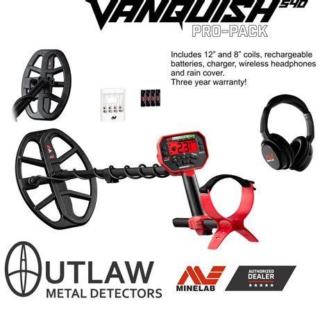 Minelab Vanquish 540 Pro Pack Metal Detector With Two Coils Wireless