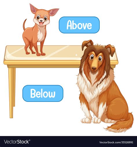 Opposite Words With Above And Below Royalty Free Vector