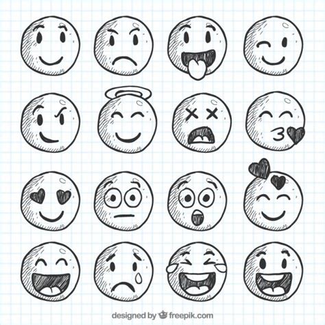 Free Vectorset Of Smileys Sketches1015469htm