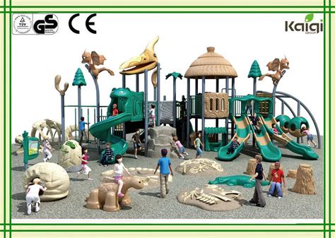 Outdoor Playground Dinosaur Park Thatch Cottage Slide Theme Park