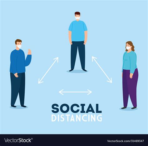 Social Distancing Keep Distance In Public Society Vector Image