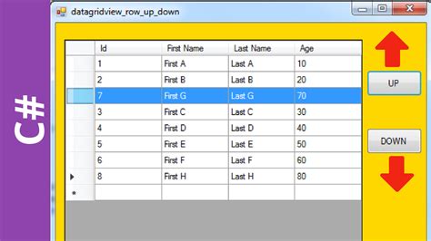 C Move Datagridview Row Up And Down C Java Php Programming