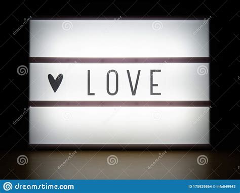 LED Light Box Love Heart Sign Stock Photo - Image of board, room: 175929864