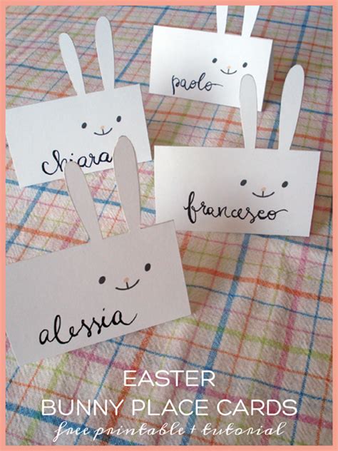 Easter Party Mini Kit Bunny Place Cards Free Printable Tutorial