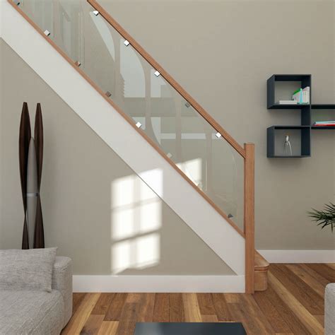 Oasis glass railing systems feature: Glass Staircase Balustrade Kit - Glass Stair Parts & Oak ...
