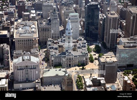 Aerial View Of Philadelphia City Hall Philadelphia Pennsylvania Us