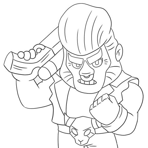 Coloring for brawl stars is a puzzle game that will surely appeal to fans of a popular action game. Coloring page Brawl Stars : Bull 18