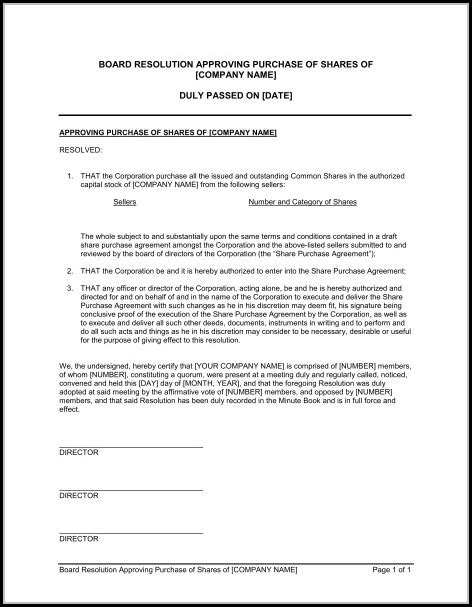 Corporate Resolution Template Signing Authority Resume Examples