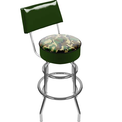 Trademark Global Hunt Camo Padded Swivel Bar Stool With Back Tools