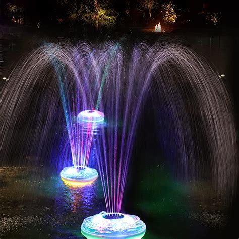 Floating Pool Fountain With Light Showrechargeable Battery Pond Water