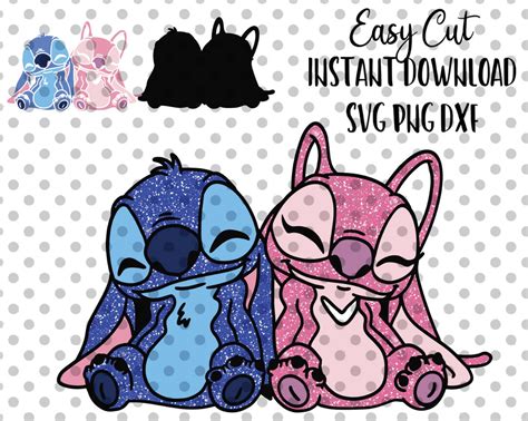 Stitch And Angel SVG PNG Clip Files Lilo And Stitch Svg Etsy