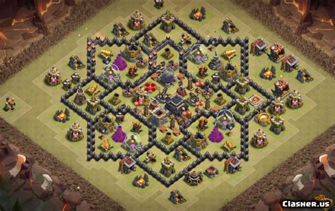 Copy Base Town Hall 9 Th9 Warfarmtrophyhybrid Base 294 With Link