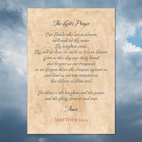 The Lords Prayer Matthew 69 13 Our Father Prayer Poster