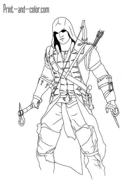 Assassins Creed Coloring Pages Print And
