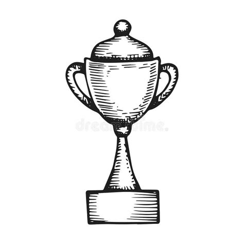 Cup Award For Winning Vector Sketch Icon Stock Vector Illustration