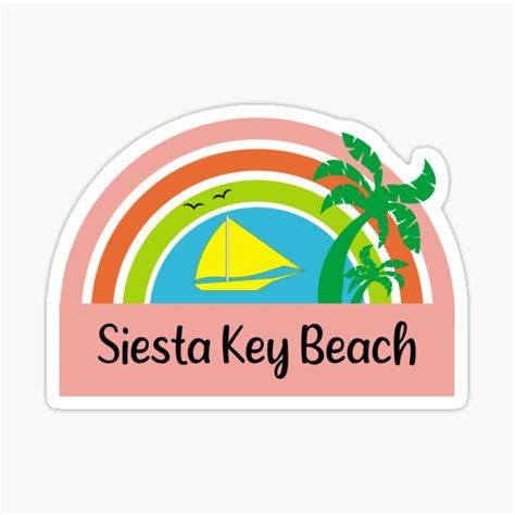 Retro Siesta Key Beach For Tourists Locals Sticker By Djamalk