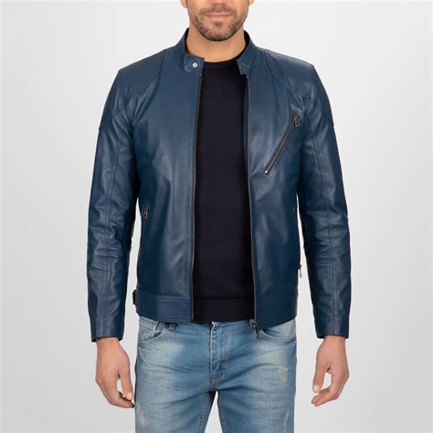 Classic Leather Jacket Dark Blue 2xl Paul Parker Burak