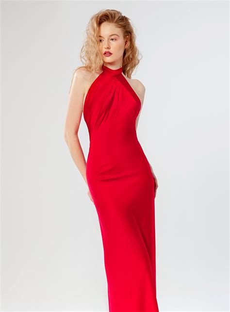 Шёлковое красное платье с открытой спиной купить в Москве