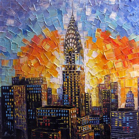 Chrysler Building New York City Painting By Enxu Zhou