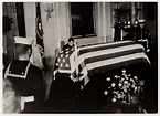 [The casket of President John F. Kennedy in the East Room of the White ...