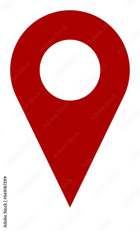 Red Location Pointer Pin Or You Are Here Marker Hotspot Symbol Sign