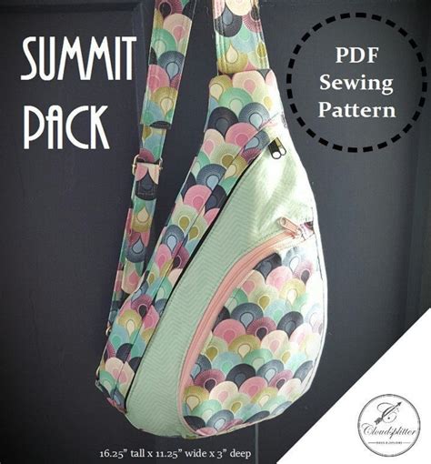 Summit Pack Digital Sewing Pattern Etsy Sling Bag Pattern
