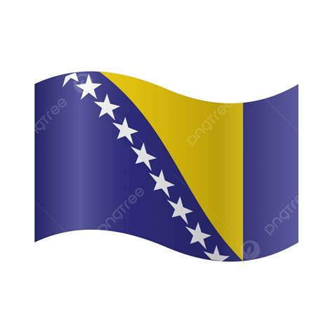 Vector Realistic Illustration Of Bosnia Herzegovina Flags Bosnia Flag