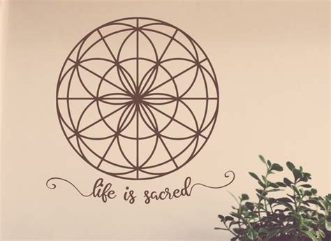 Seed Of Life Wall Decal Life Is Sacred Decal Seed Of Life Etsy