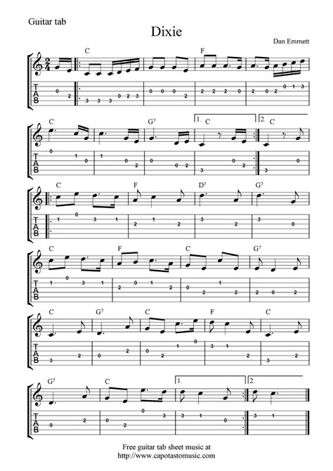 10 Free Easy Guitar Sheet Music Information · Music Note Download
