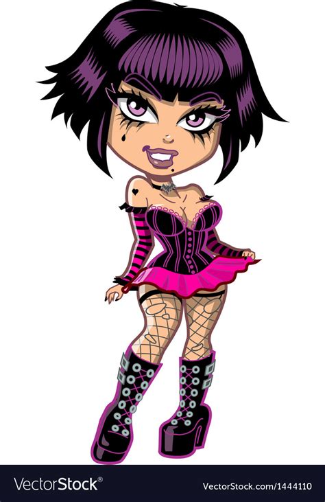 Cute Punky Goth Girl Royalty Free Vector Image