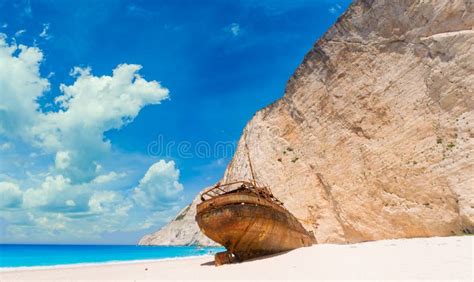 The Famous Shipwreck Beach Zakynthos Stock Photo Image Of Destination