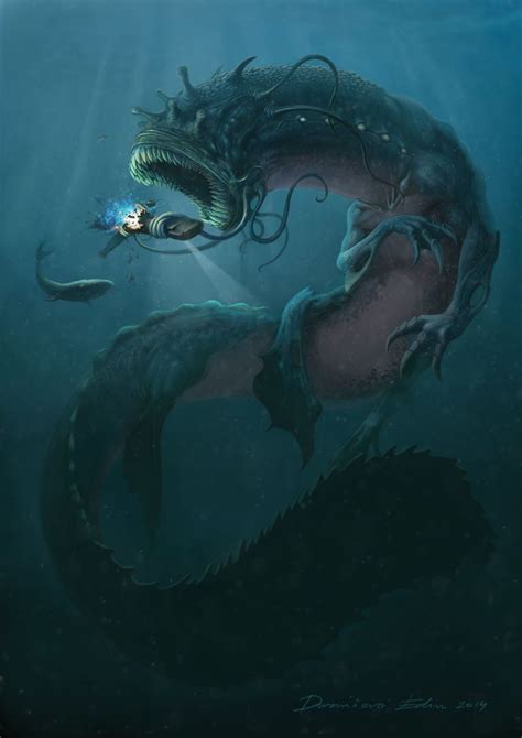 Water Kaiju Edin Durmisevic Sea Monster Art Dark Fantasy Art Ocean