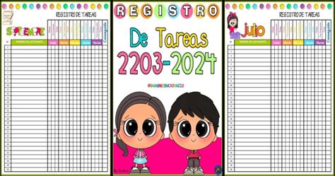 Registro De Tareas Clase Y Casa Para El Curos 2023 2024 Imagenes