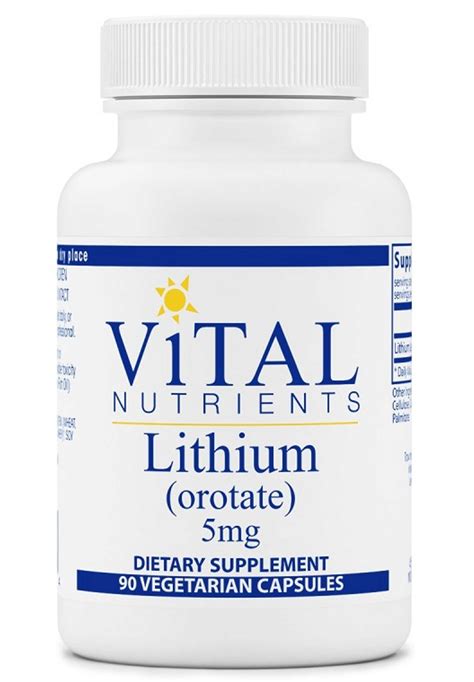 Vital Nutrients Lithium (orotate) 5mg - Supplement First