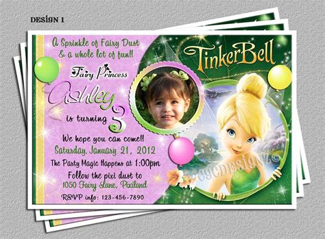 Personalized Tinkerbell Birthday Party Invitations Diy Etsy