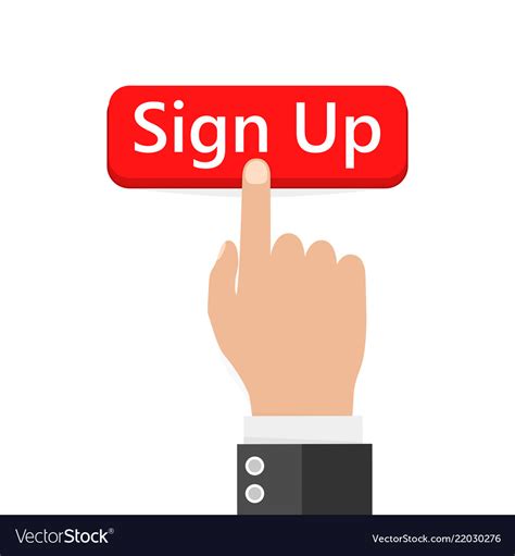 Click To Sign Up Button Icon Royalty Free Vector Image