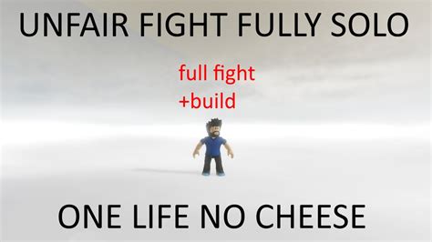 Unfair Fight Solo Roblox Pilgrammed Youtube