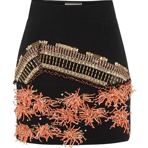 Fausto Puglisi Coral Embroidered Mini Skirt 73300 Ron Liked On