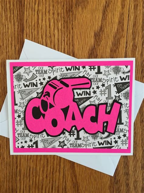 Thank You Cheerleading Coach Card Or Any Sport Perfect To Etsy