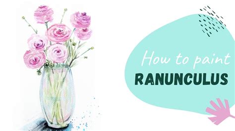 How To Paint Watercolor Ranunculus Painting Demonstration