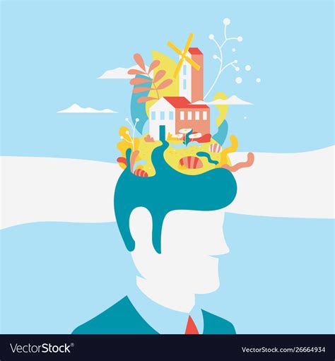 Concept Art Creative Thinking Man Royalty Free Vector Image