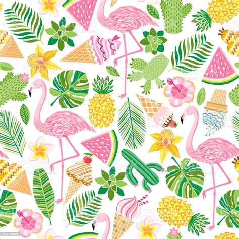 Free for commercial use no attribution required high quality images. Vector Tropical Seamless Pattern Summer Background Stock ...