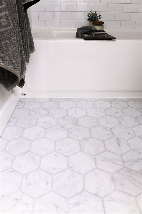 Marble Hex Tile Bathroom Floor Flooring Ideas